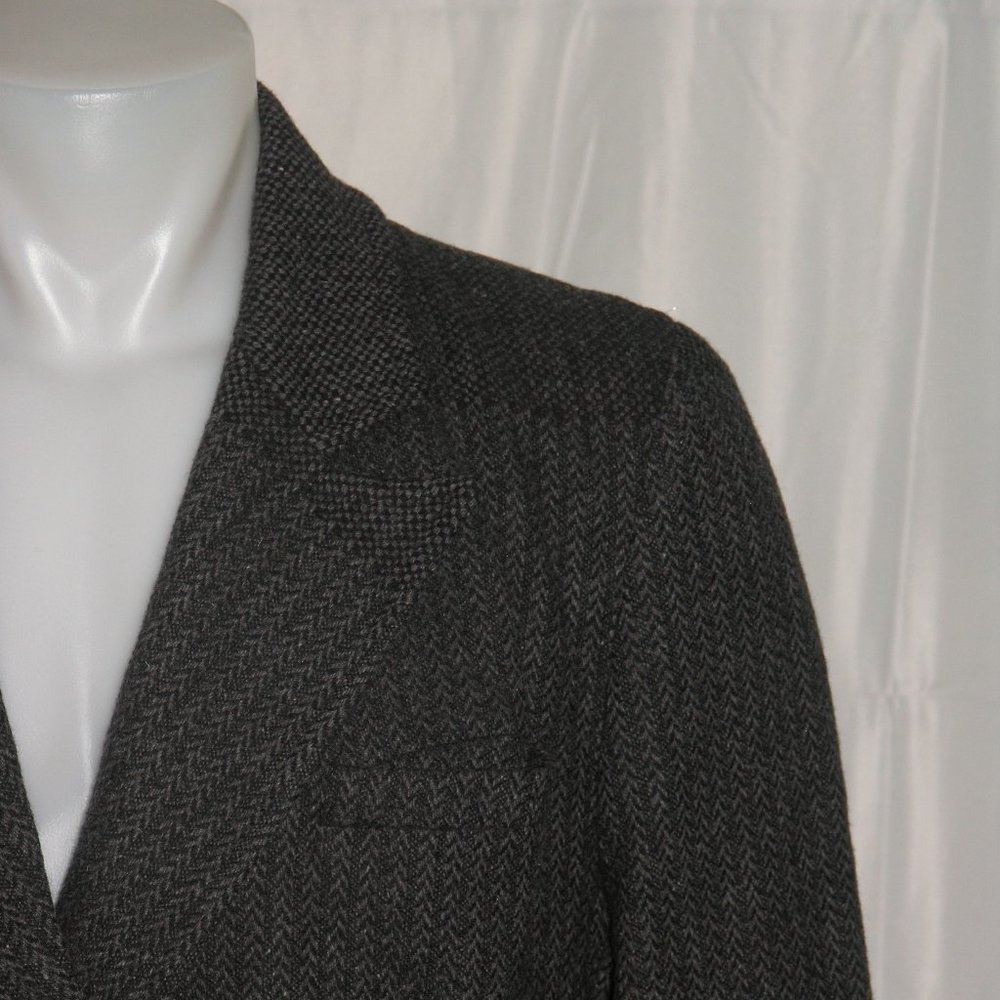 Richard Chai Gray Chevron Double Breasted Action Back Outerwear Jacket XL NWT